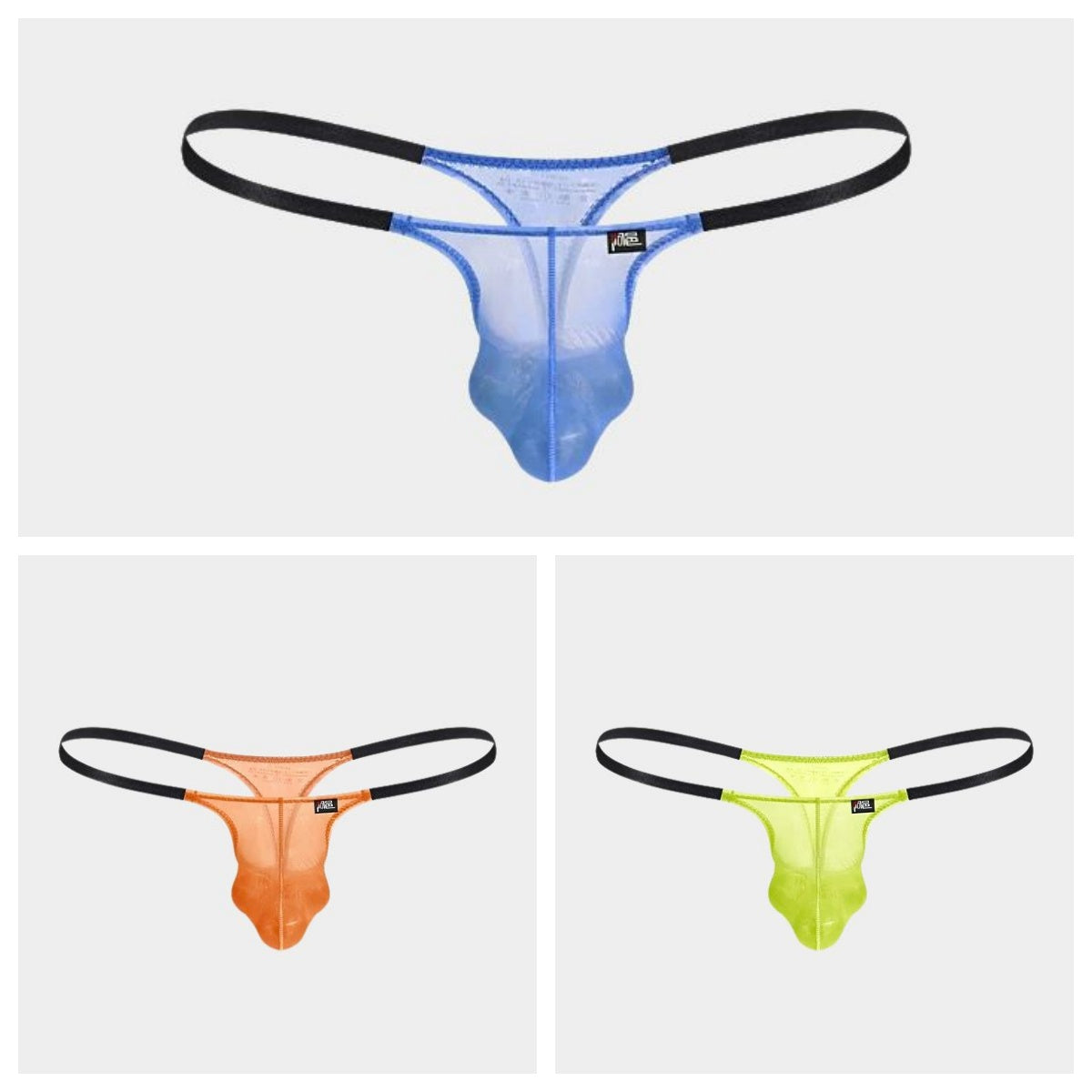 3-Pack Men’s Semi-Sheer Jacquard Ice Silk Thongs - AFL 2014