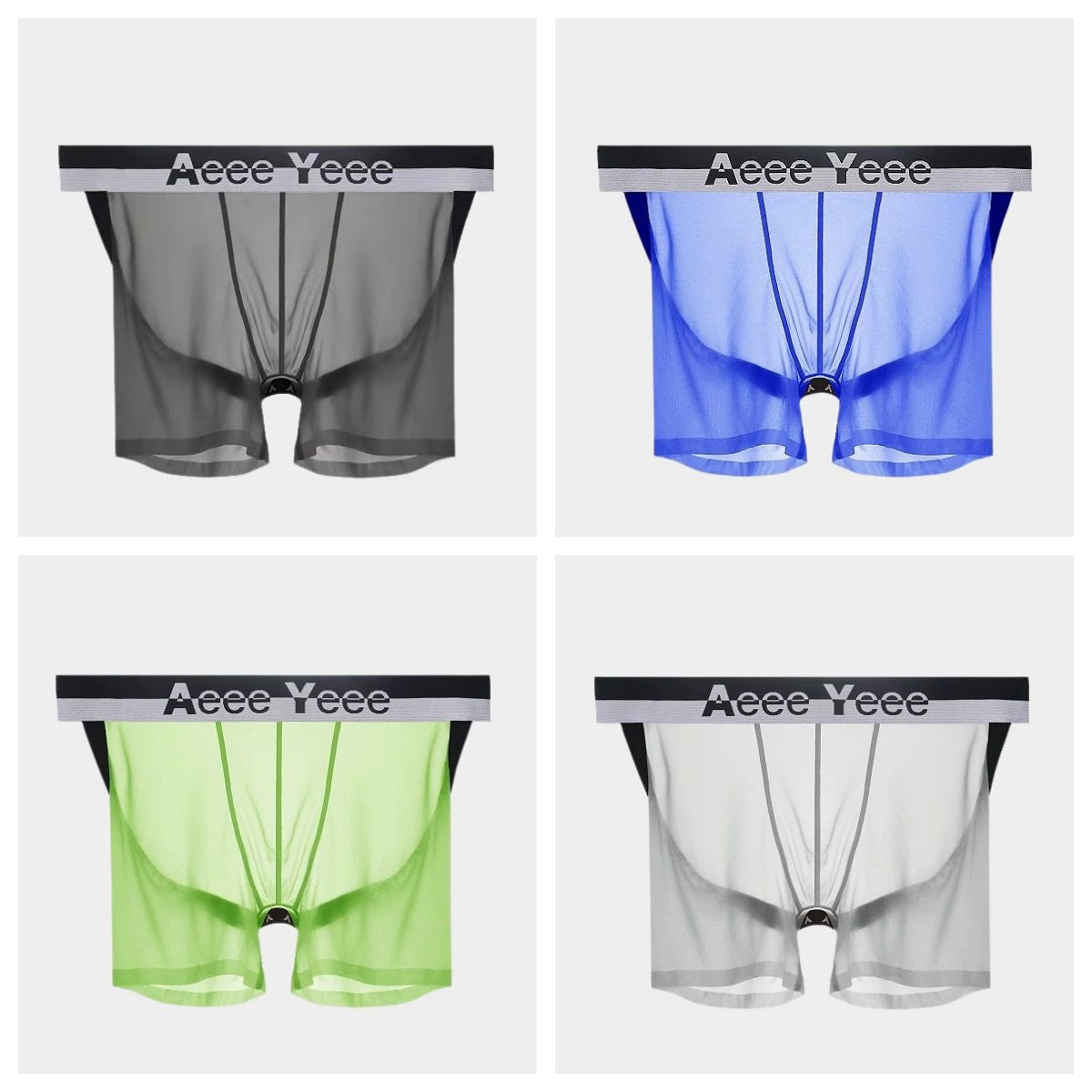4-Pack Men’s Ultra-Thin Ice Silk Open-Back Boxer Briefs - AFL 851