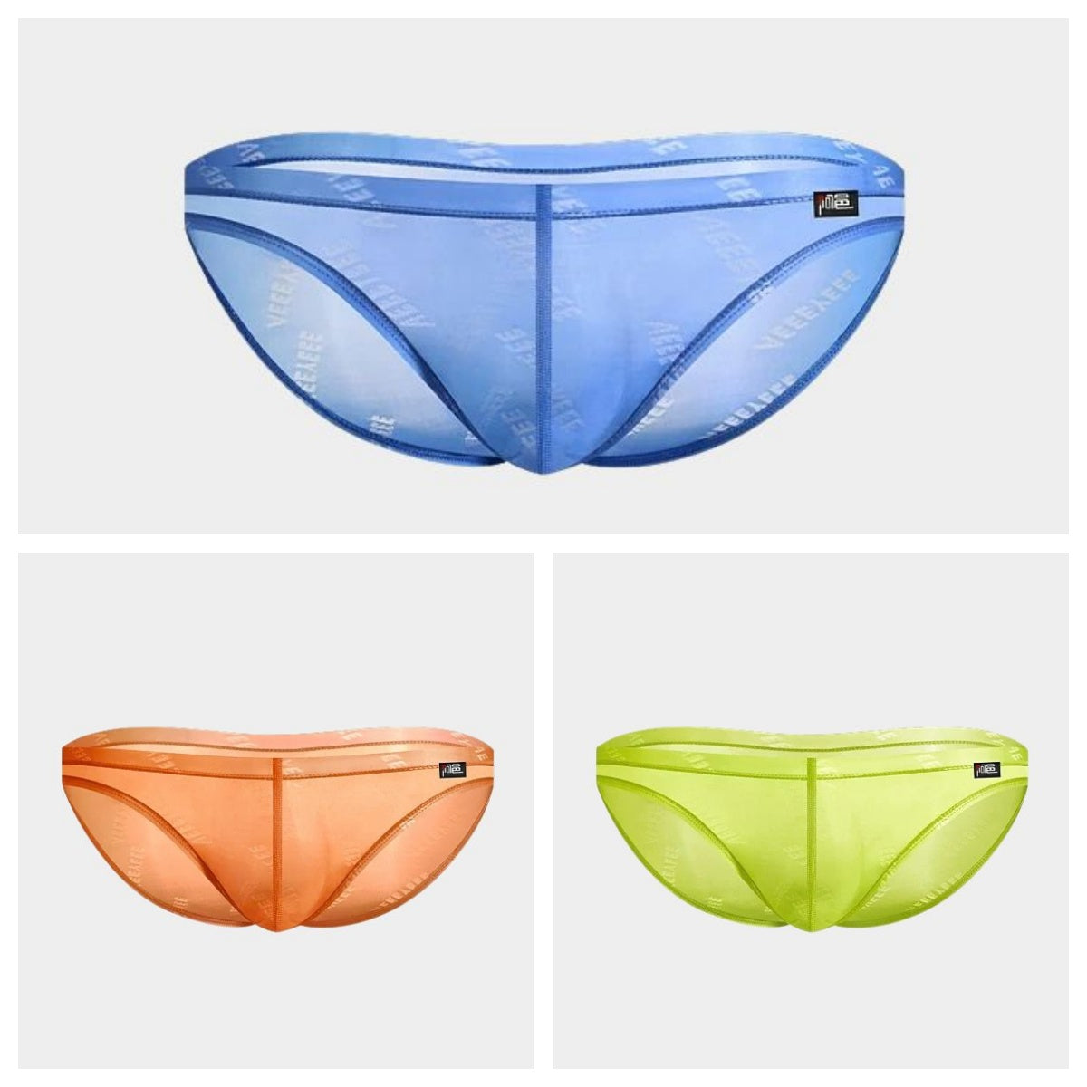 3-Pack Men’s Semi-Sheer Jacquard Ice Silk Briefs - AFL 2013