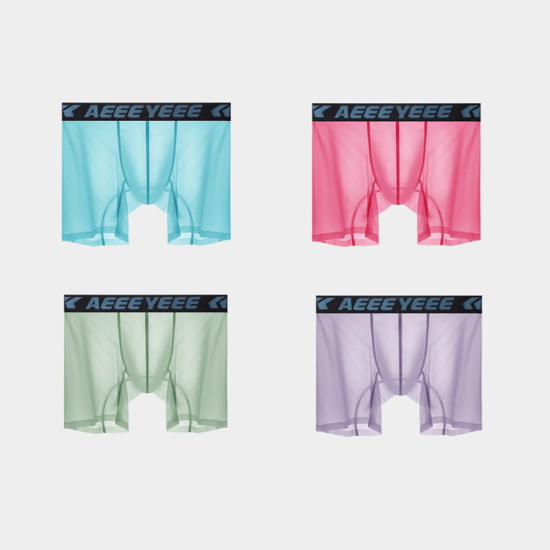 4-Pack Men’s Ultra-Thin Ice Silk Sheer Boxer Briefs - AFL 854