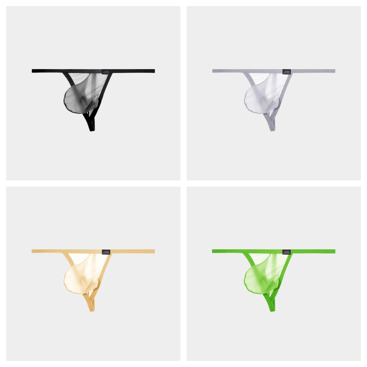 4-Pack Men’s Ultra-Thin Ice Silk G-String Thongs - AFL 871