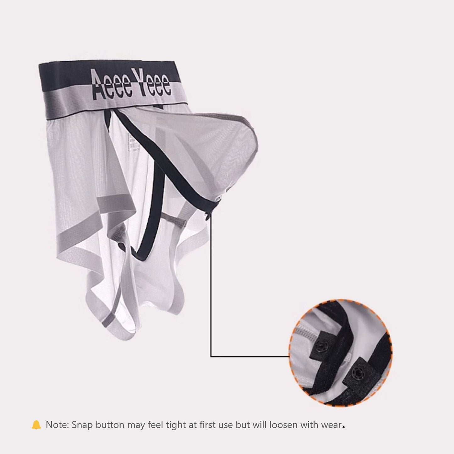 3-Pack Men's Ice Silk Trunks with Snap-Open Pouch - AFL 847