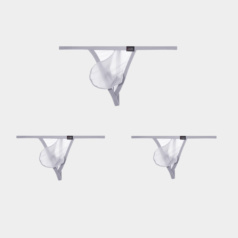 3-Pack Men’s Ultra-Thin Ice Silk G-String Thongs - AFL 871