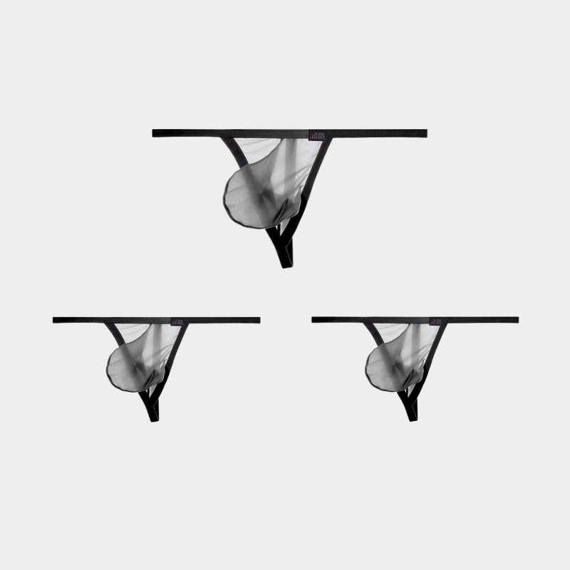 3-Pack Men’s Ultra-Thin Ice Silk G-String Thongs - AFL 871