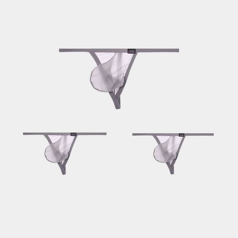 3-Pack Men’s Ultra-Thin Ice Silk G-String Thongs - AFL 871