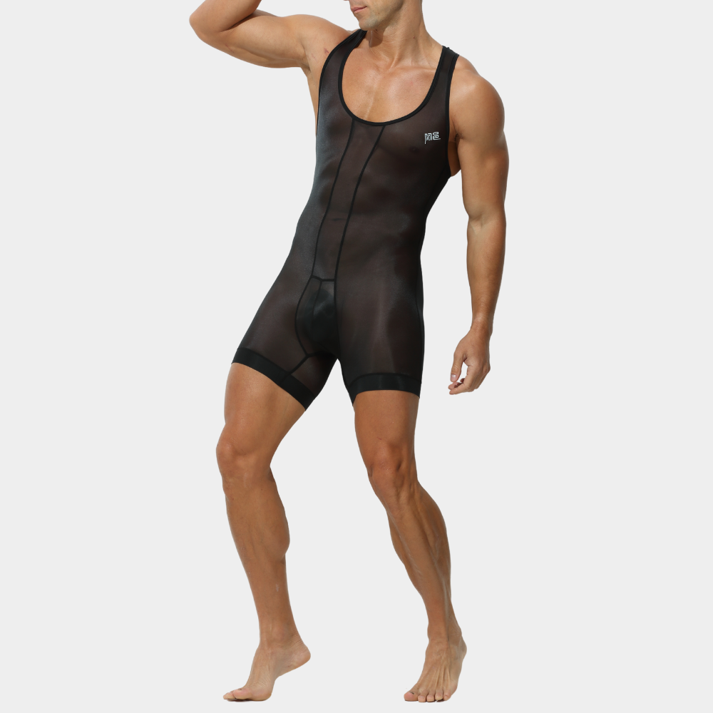 Men's Sheer Ice Silk Bodysuit - AFL 895