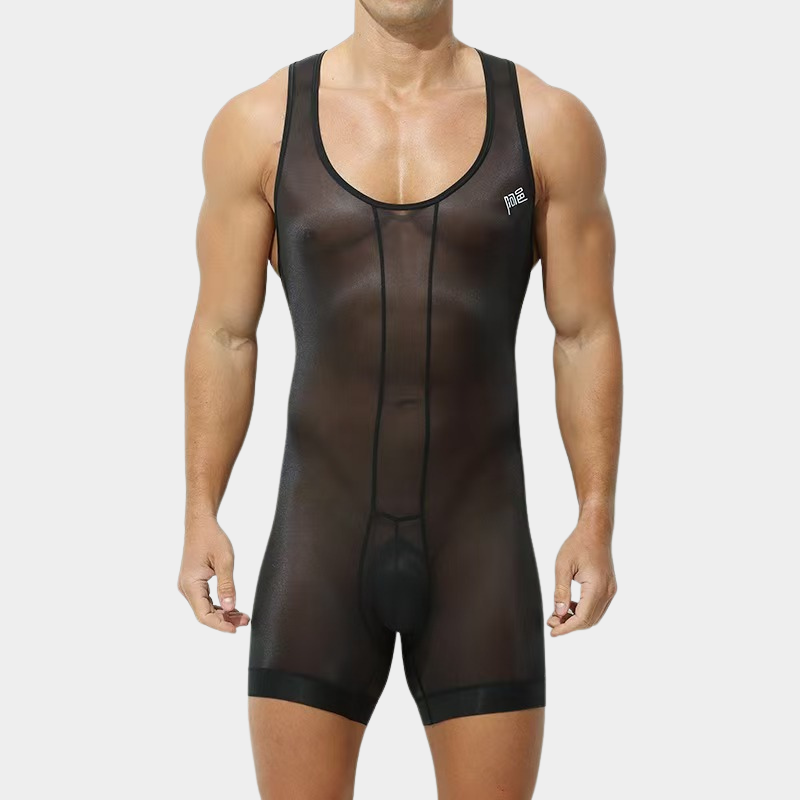 Men's Sheer Ice Silk Bodysuit - AFL 895