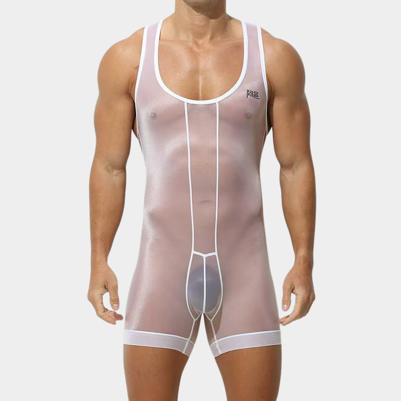 Men's Sheer Ice Silk Bodysuit - AFL 895