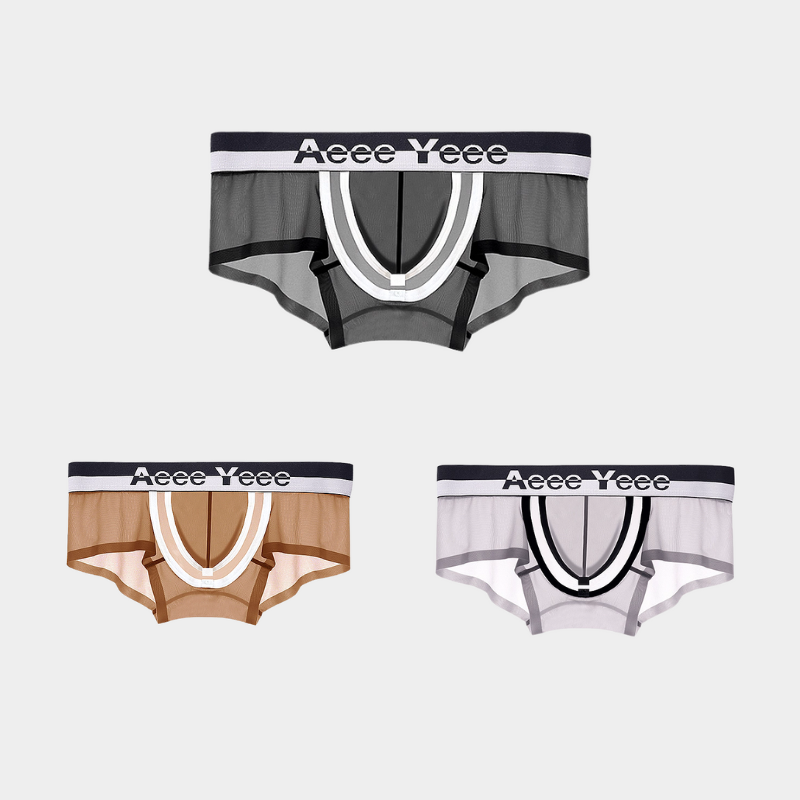 3-Pack Men's Ice Silk Trunks with Snap-Open Pouch - AFL 847