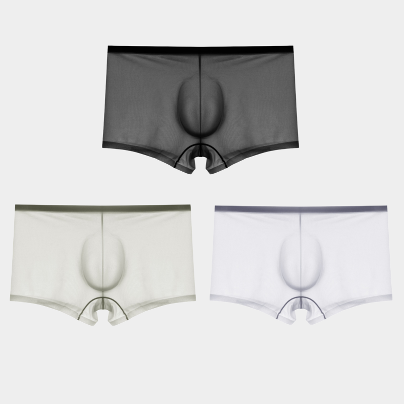 Men's Sheer Ice Silk Trunks with No-Chafe Pouch - AFL 832