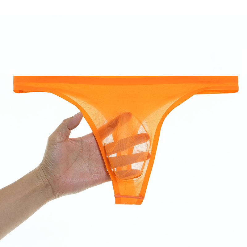 4-Pack Men's Ice Silk Thongs with Seamless No-Chafe Pouch - AFL 809
