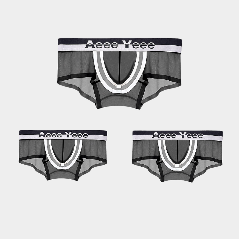 3-Pack Men's Ice Silk Trunks with Snap-Open Pouch - AFL 847