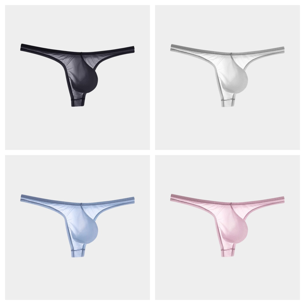 4-Pack Men's Airy Ice Silk Thongs - AFL 023RDK