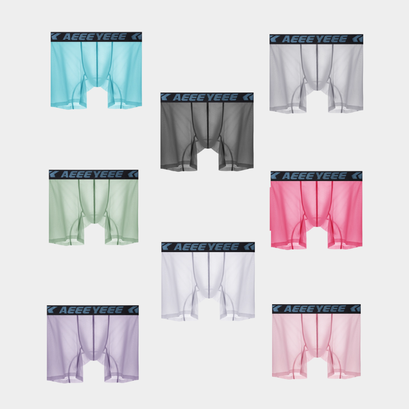 4-Pack Men’s Ultra-Thin Ice Silk Sheer Boxer Briefs - AFL 854