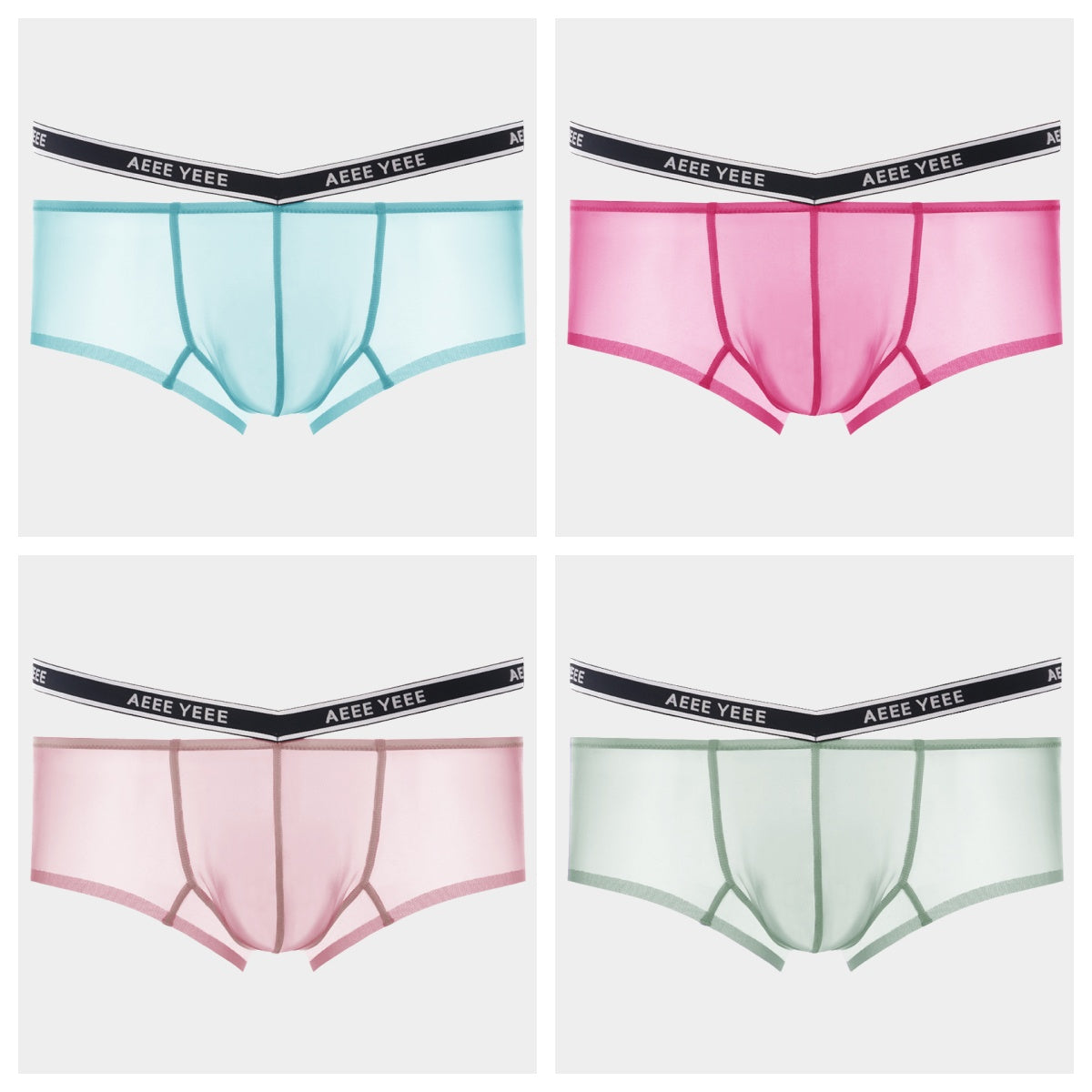 AFL 841 - 4-Pack Men's Sheer Ice Silk Short Trunks