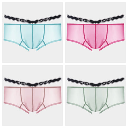 4-Pack Men's Sheer Ice Silk Short Trunks - AFL 841