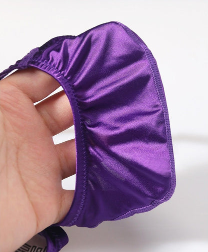 AFL 773 - 4-Pack Men's Satin Ice Silk T-Back Thong with UpLift 3D Support Pouch