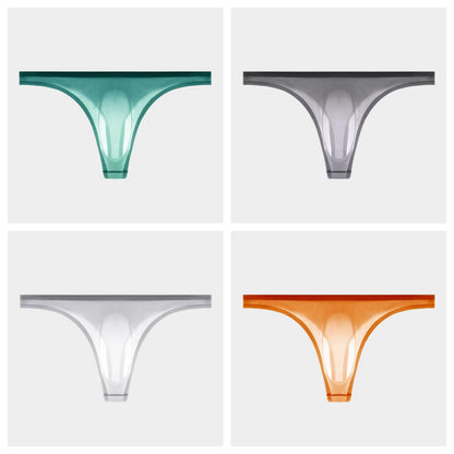 4-Pack Men's Ice Silk Thongs with Seamless No-Chafe Pouch - AFL 809