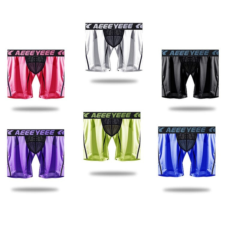 3-Pack Men's Ice Silk Boxer Briefs with Mesh Back & Pouch - AFL 704