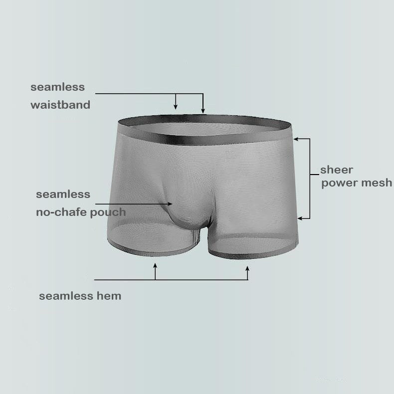 4-Pack Men's Ultra Sheer Mesh Trunks with Seamless No-Chafe Pouch - AFL 1928