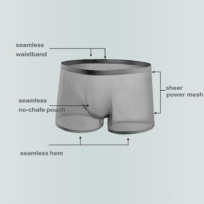 4-Pack Men's Ultra Sheer Mesh Trunks with Seamless No-Chafe Pouch - AFL 1928