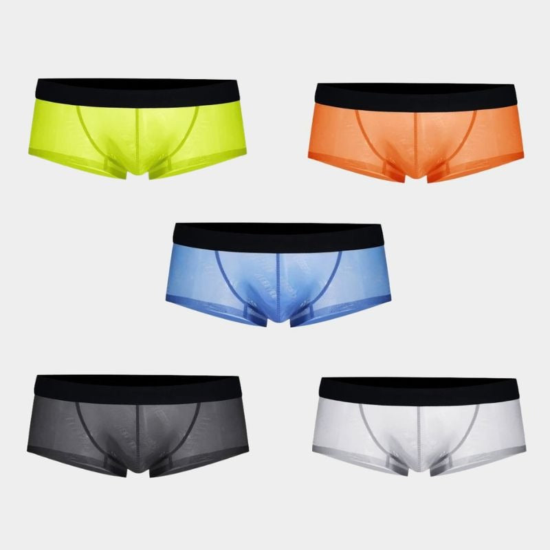 3-Pack Men’s Semi-Sheer Jacquard Ice Silk Short Trunks - AFL 2011