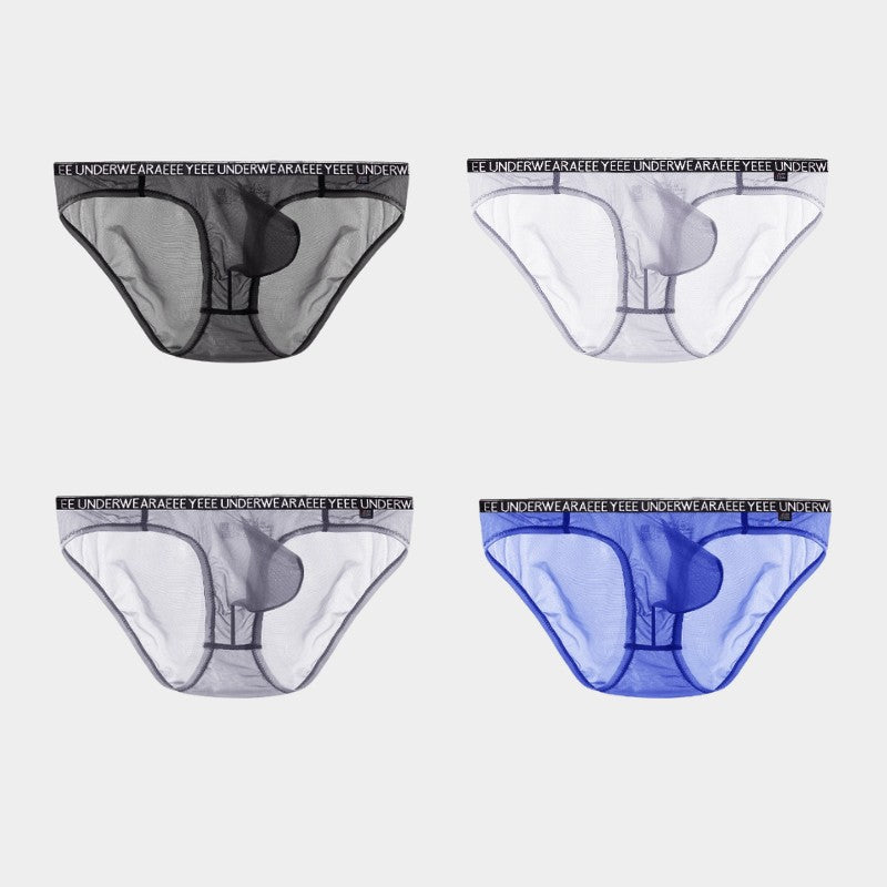 4-Pack Men's Sheer Ice Silk Full-Back Briefs - AFL 722