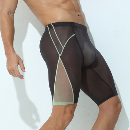 Men’s Sheer Ice Silk Color-Block Boxer Briefs - AFL 845