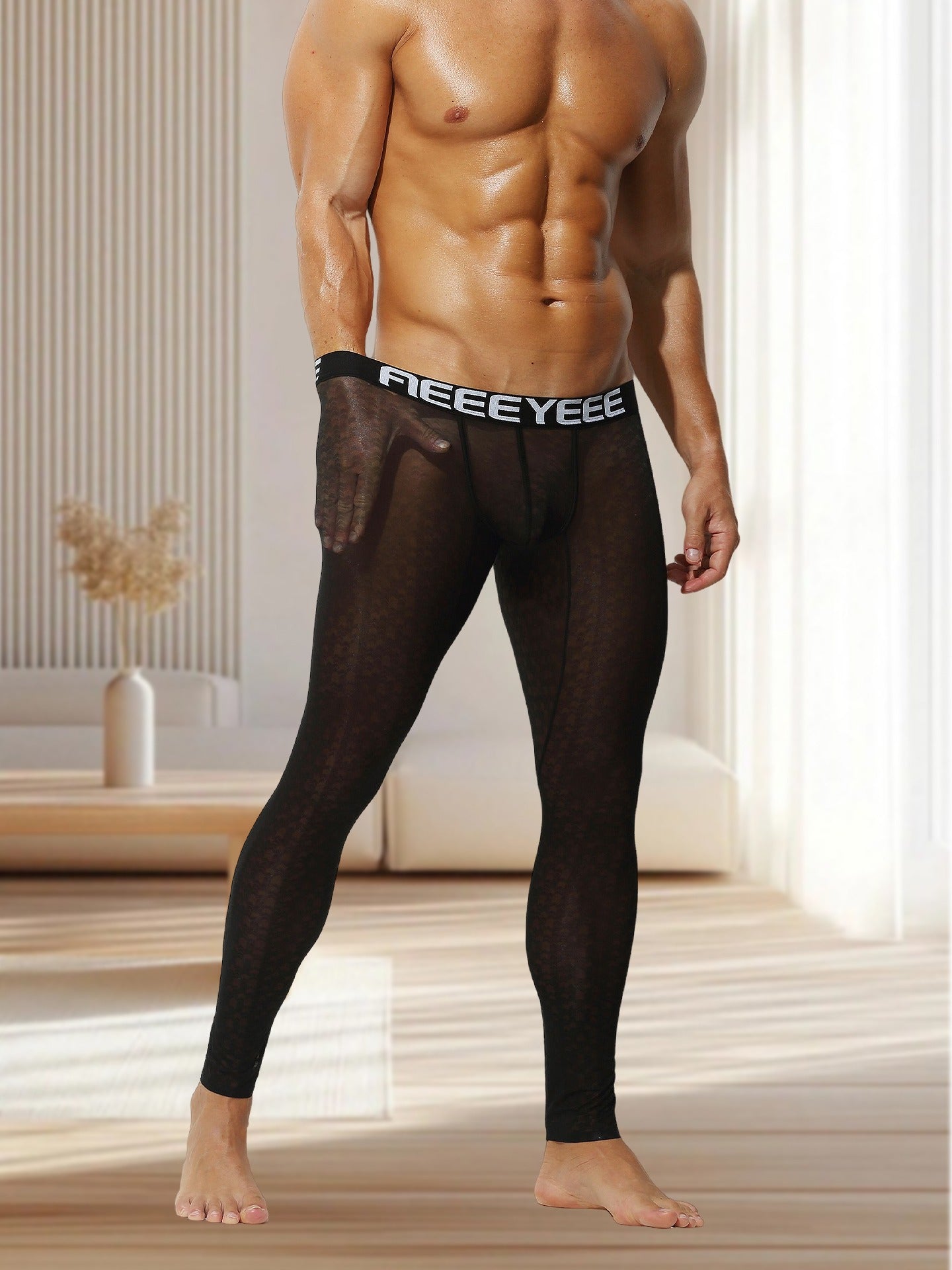 Men's Low-Rise Jacquard Ice Silk Leggings - AFL 2009
