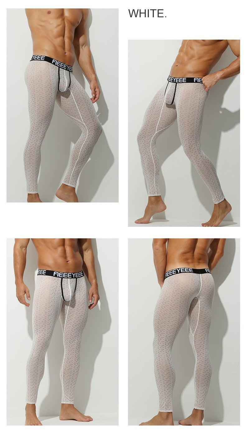 Men's Low-Rise Jacquard Ice Silk Leggings - AFL 2009