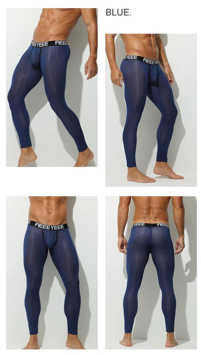 Men's Low-Rise Jacquard Ice Silk Leggings - AFL 2009