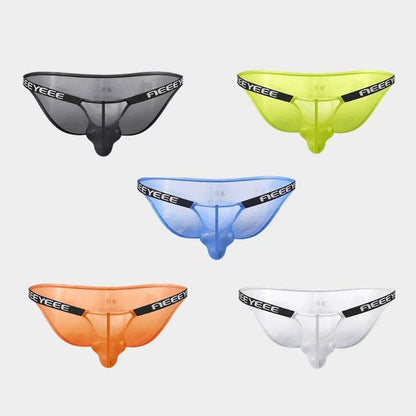 3-Pack Men’s Semi-Sheer Jacquard Ice Silk Hi-Cut Briefs - AFL 2010