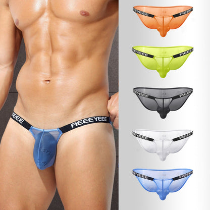 3-Pack Men’s Semi-Sheer Jacquard Ice Silk Hi-Cut Briefs - AFL 2010