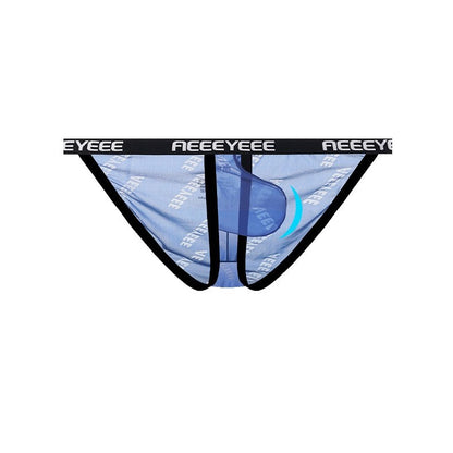 3-Pack Men’s Semi-Sheer Jacquard Ice Silk Hi-Cut Briefs with Black Binding - AFL 2012