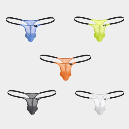 3-Pack Men’s Semi-Sheer Jacquard Ice Silk Thongs - AFL 2014