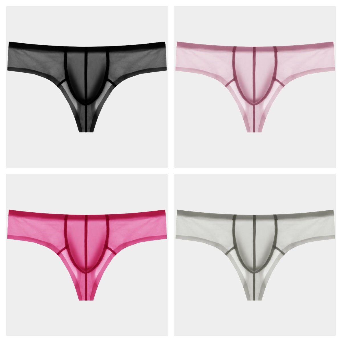 4-Pack Men's Sheer Ice Silk Briefs - AFL 834