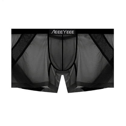 3-Pack Men’s Sheer Ice Silk Trunks with Breathable Mesh Sides and Rear Cutout - AFL 716
