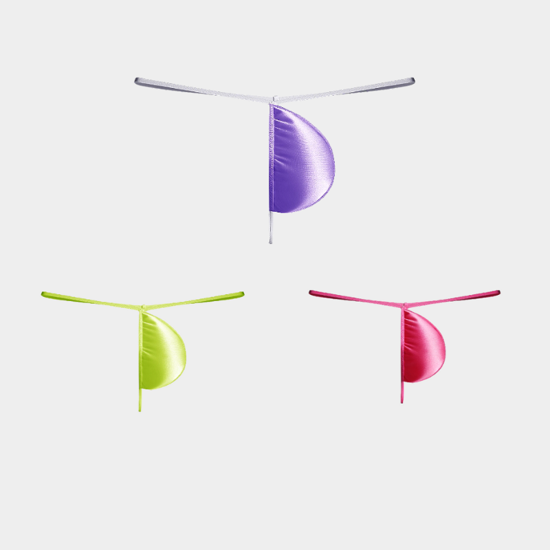 3-Pack Men’s Satin Ice Silk G-String Thongs - AFL 702