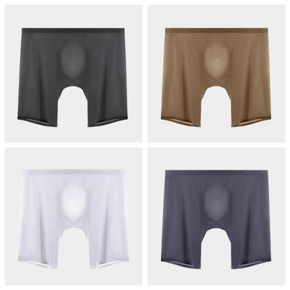 4-Pack Men's Ultra-Light Ice Silk Boxer Briefs with Seamless No-Chafe Pouch -YS56-5