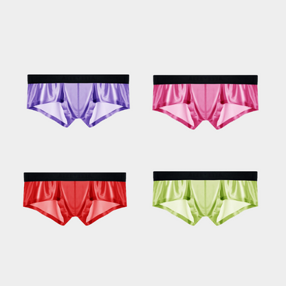 4-Pack Men's Satin Short Trunks -AFL 876