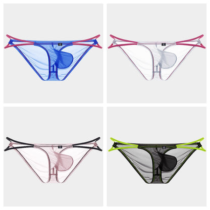 AFL 891 - 4-Pack Men's Ultra-Thin Ice Silk Briefs with Dual Elastic Side Straps