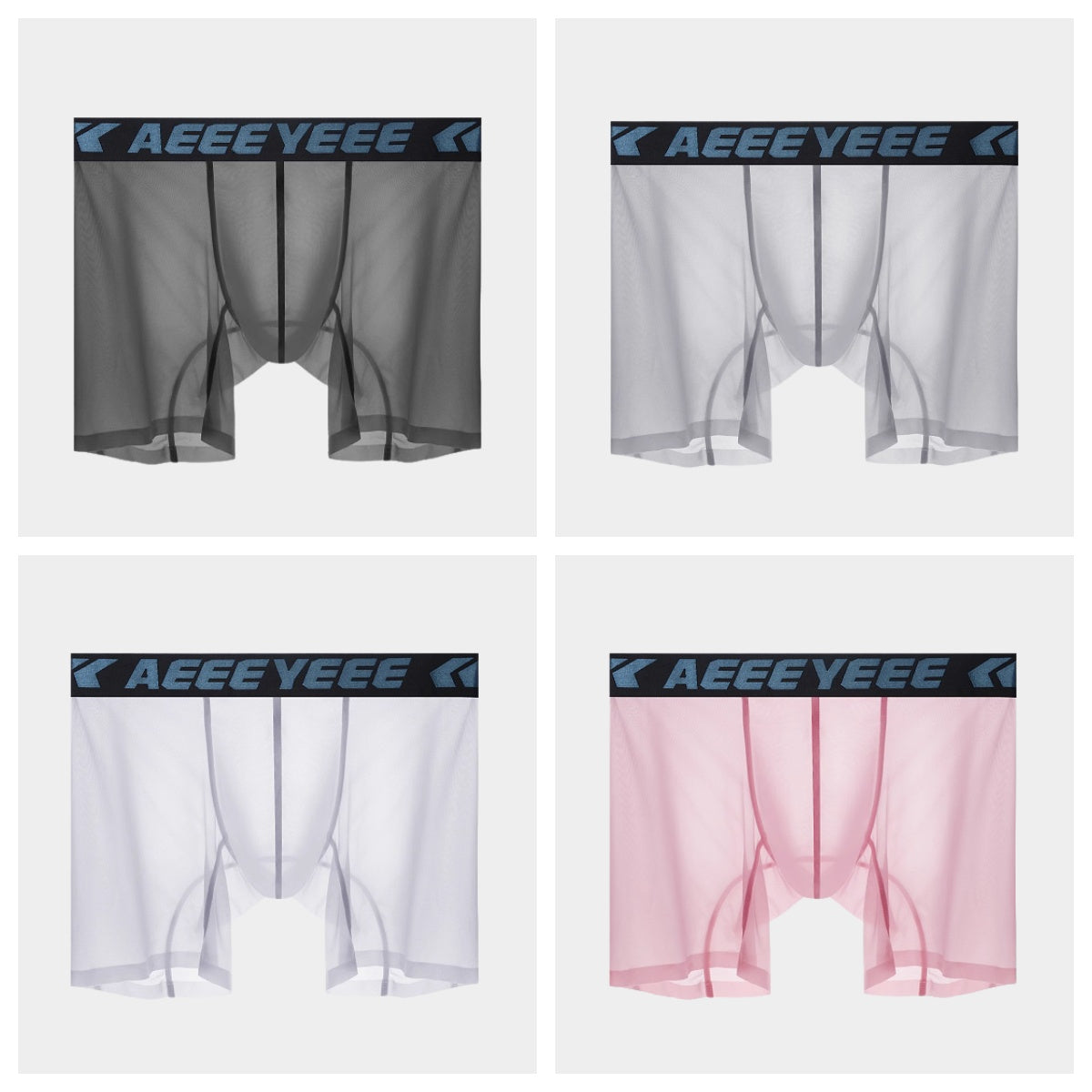 4-Pack Men’s Ultra-Thin Ice Silk Sheer Boxer Briefs - AFL 854