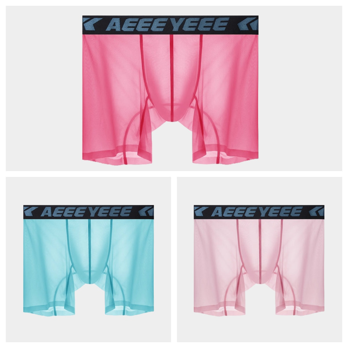 AFL 854 - 3-Pack Men’s Ultra-Thin Ice Silk Sheer Boxer Briefs