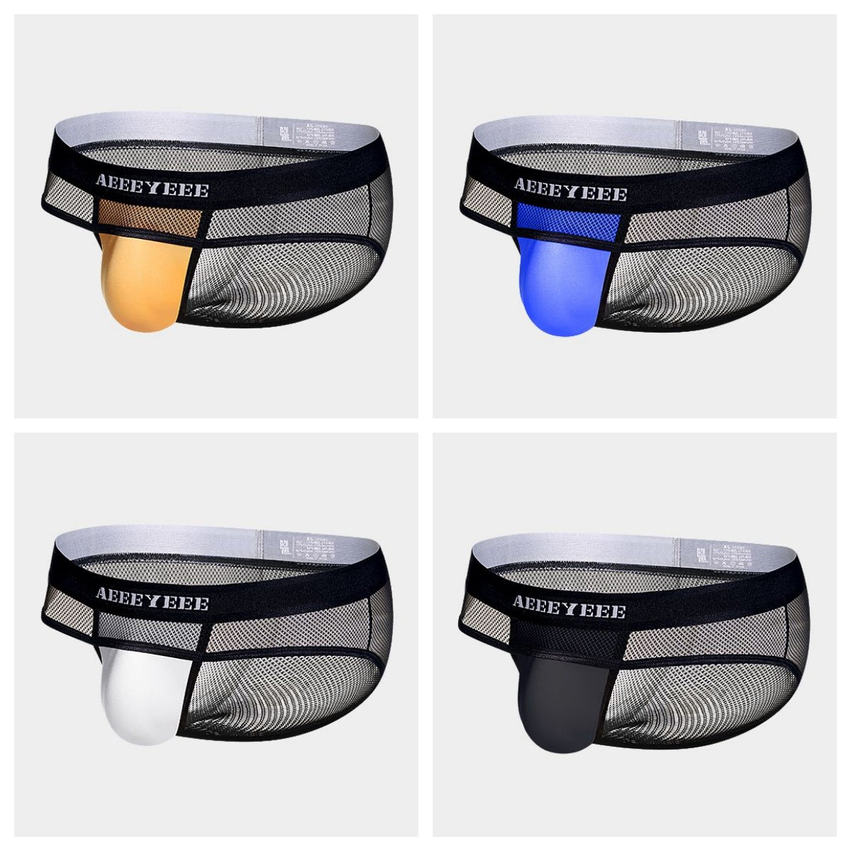 4-Pack Men's Mesh Briefs with Ice Silk Pouch - AFL 769