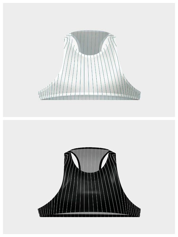 Men's Pinstripe Satin Ice Silk Crop Tank Top and Matching Underwear