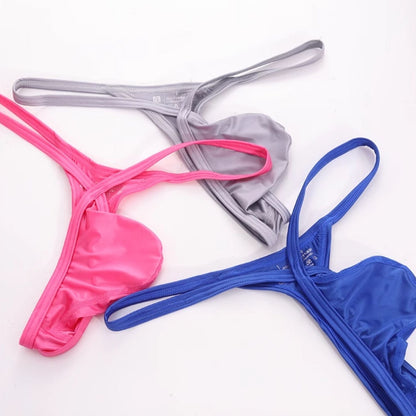 Men's Satin Minimal Pouch Thongs - AFL 703