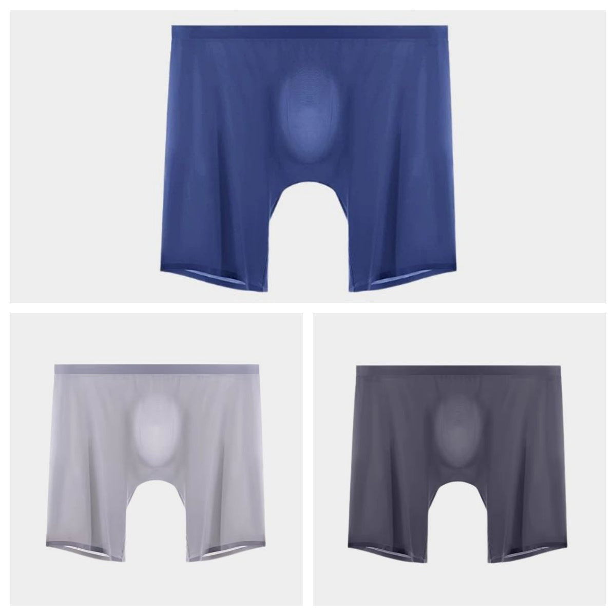 3-Pack Men's Ultra-Light Ice Silk Boxer Briefs with Seamless No-Chafe Pouch -YS56-5