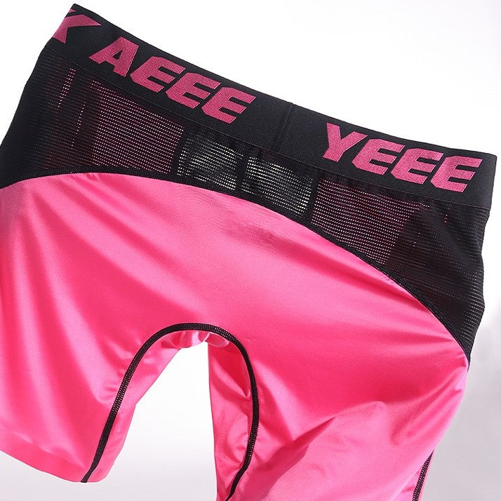 3-Pack Men's Ice Silk Boxer Briefs with Mesh Back & Pouch - AFL 704