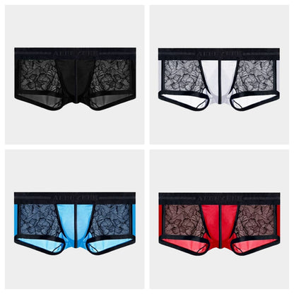 4-Pack Men's Sheer Ice Silk & Lace Short Trunks - AFL 782