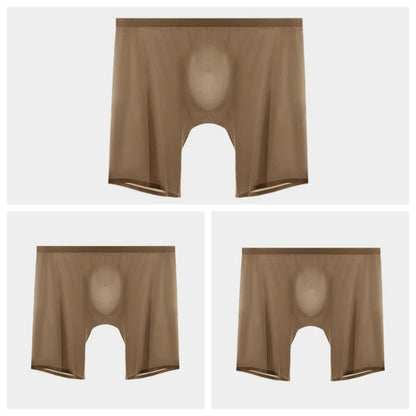 3-Pack Men's Ultra-Light Ice Silk Boxer Briefs with Seamless No-Chafe Pouch -YS56-5